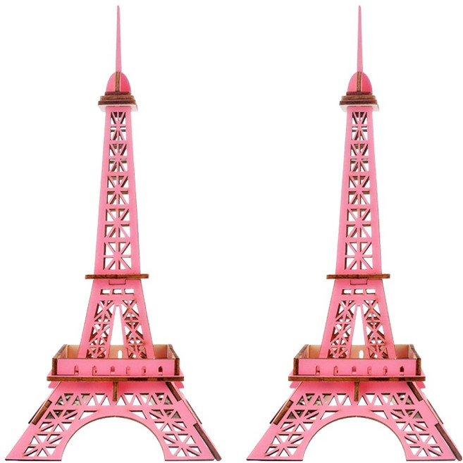 우더블 에펠탑 입체퍼즐 HF01B, 핑크, 25피스, 2개