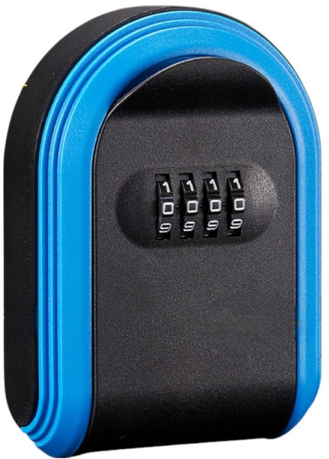 코레시스 튼튼한 미니 금고 128 x 93 x 43 mm, 블루