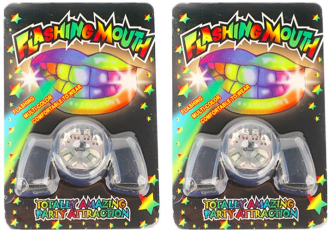 비에이비오 LED 마우스 그릴즈 피스 파티소품, 혼합색상, 2개