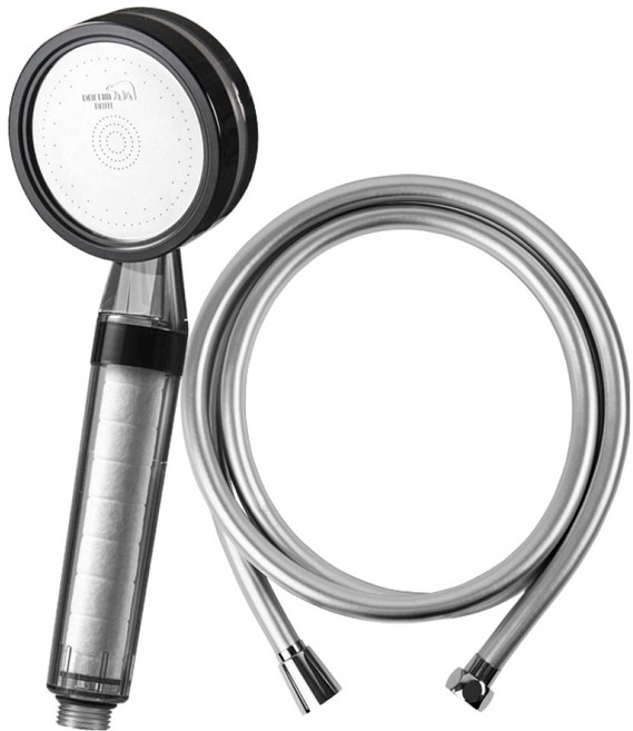 대림바스 디클린 필터 샤워기 + 샤워호스 2m 세트, 1세트, 블랙(샤워기), 그레이(샤워호스)