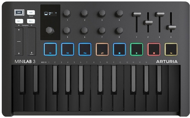 아투리아 미디컨트롤러 미니키보드, MiniLab 3, Deep Black, 1개