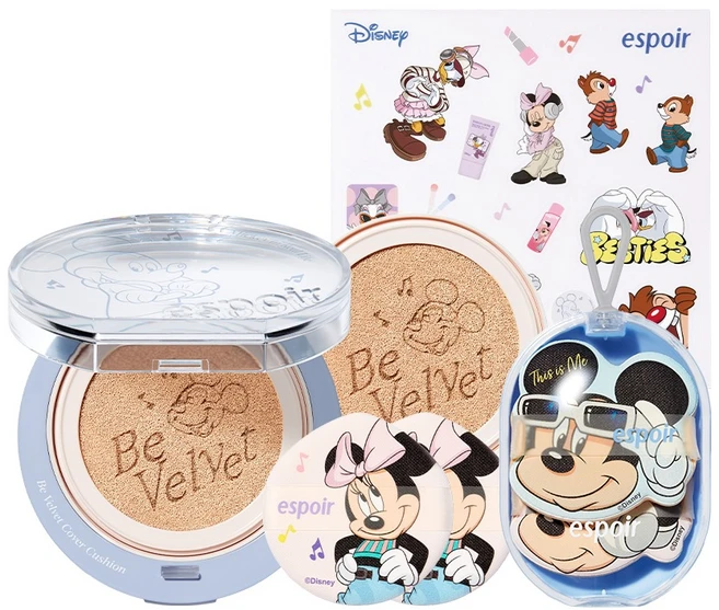 에스쁘아 디즈니 에디션 비벨벳 커버 쿠션 SPF42 PA++ 본품 13g + 리필 13g 세트, 21호 아이보리, 1개 - 쿠팡