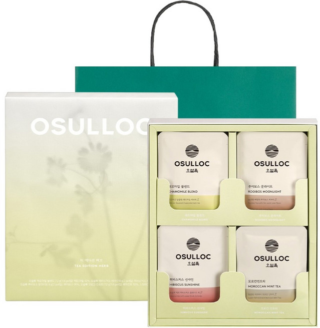 오설록 티 에디션 허브 피라미드 티백 4종 X 4p 선물 세트, 캐모마일 블렌드 + 루이보스 문라이트 + 히비스커스 선샤인 + 모로칸 민트티, 1세트