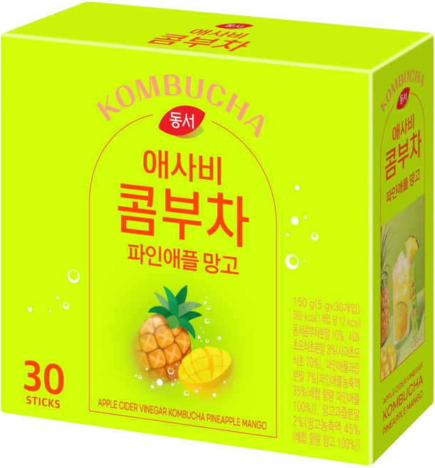 동서 애사비 콤부차 파인애플 망고, 5g, 30개입, 1개