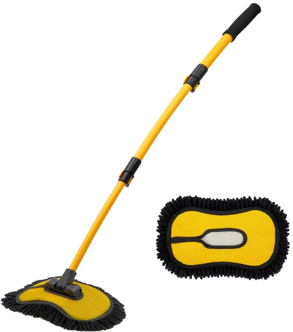 에이스피드 차량용 착 세차밀대 브러시 AP10 + 추가 걸레 세트, 혼합색상, 1개