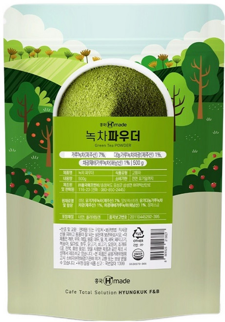 흥국에이치메이드 녹차 파우더, 500g, 1개입, 1개