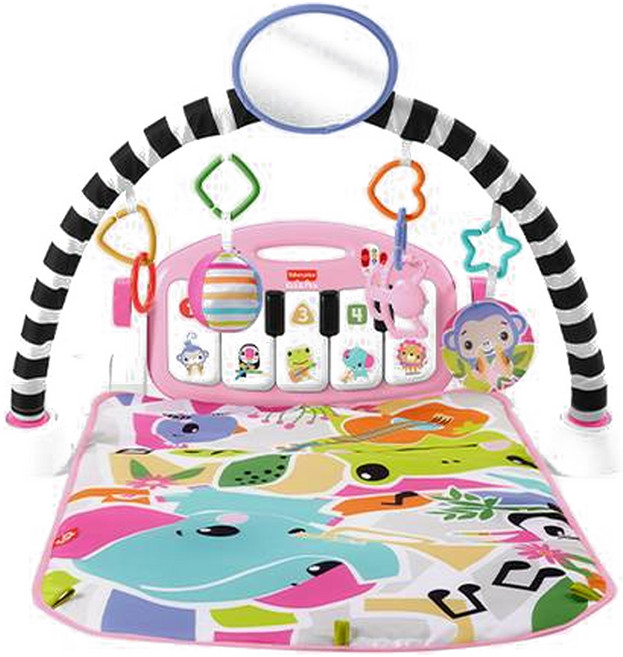 피셔프라이스 유아용 2025 뉴 킥앤플레이 피아노 짐 아기체육관, 핑크, 1개