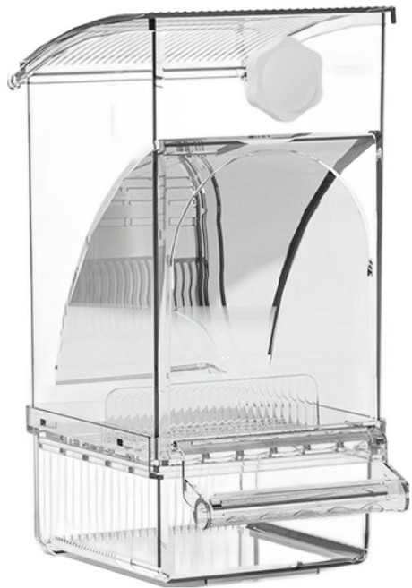 랜보어 앵무새 대용량 반자동 급식기 Free, 클리어, 1개