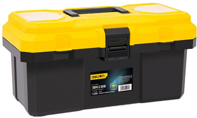 deLi 得力 工具箱 上蓋黃工具箱 15吋 DL432615, 1個