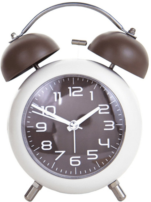 小麥購物 超大鈴聲小夜燈數字鬧鐘 210g, 棕色