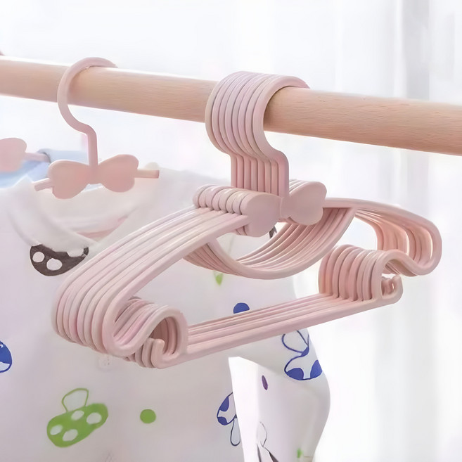 아리스랩 논슬립 어깨 뿔 방지 유아 아기 옷걸이, 핑크, 20개