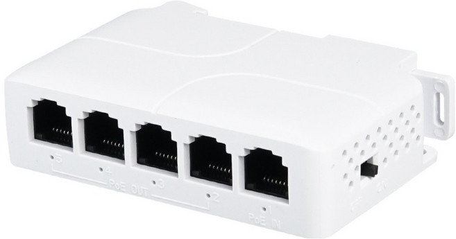 컴스 1:4 무전원 4분배 10 100mbpss PoE 분배기, 1개