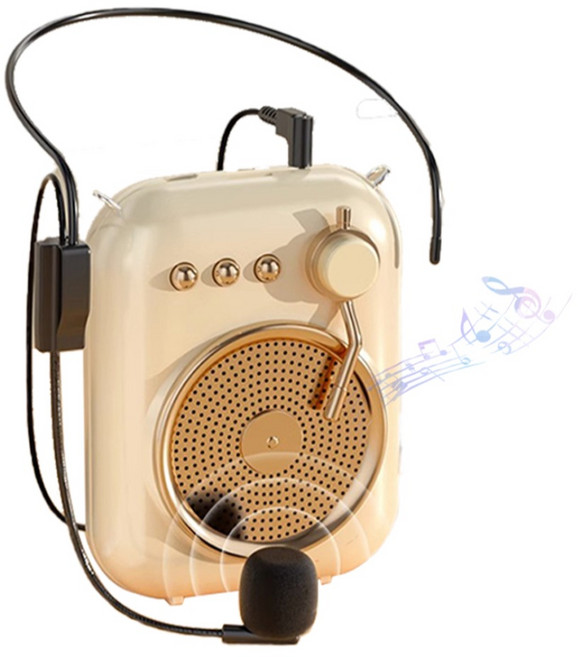 ANTIAN 小蜜蜂教師教學擴音器/多功能導遊腰掛喊話器/室外叫賣大喇叭/便攜揚聲器, S21, 膚色, 1個