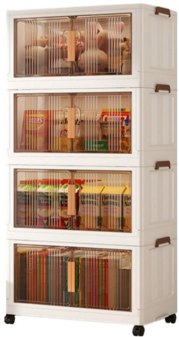 심플리앙 접이식 폴딩 다용도 이동식 리빙박스, 베이지, 4개