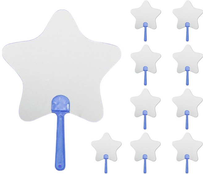 문구담 여름 투명 부채 만들기 재료 세트 펜타그램 47번, 화이트, 10세트