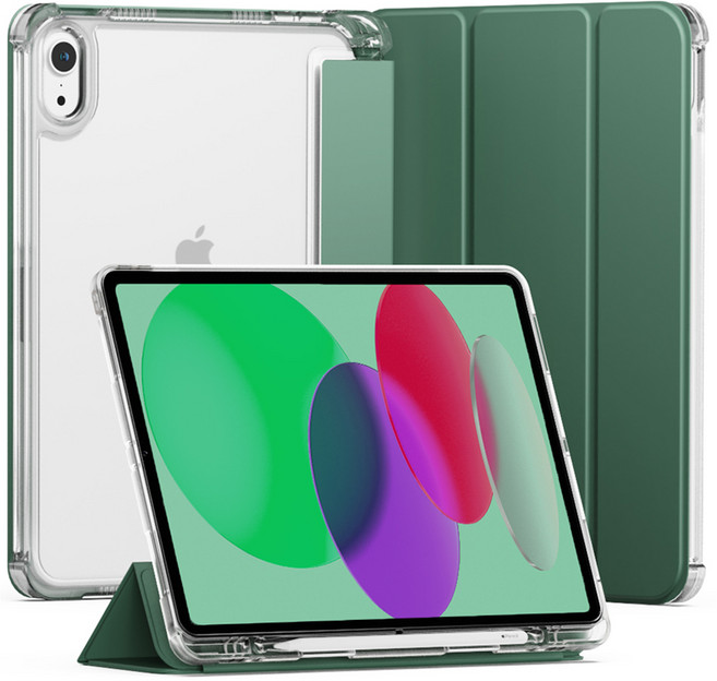 신지모루 클리어 애플펜슬 수납 태블릿PC 케이스, 딥 그린, 1개