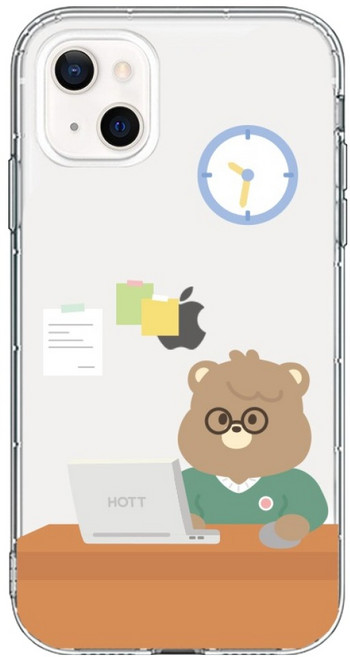 핫티몰 동글 안경 곰돌이 너무 바빠 휴대폰 케이스