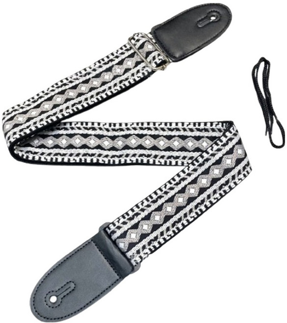 픽앤홈 편안한 우쿨렐레 스트랩 블랙화이트패턴, 1개