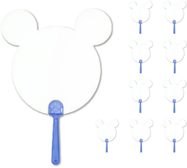 문구담 여름 투명 부채 만들기 재료 세트 베어 48번, 화이트, 10세트