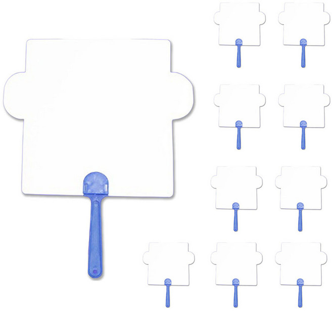 문구담 여름 투명 부채 만들기 재료 세트 로봇 46번, 화이트, 10세트