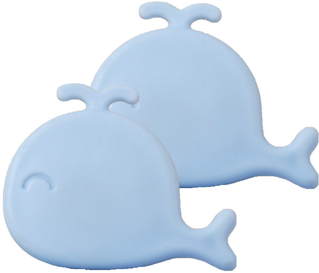 세면대 벌레 냄새 차단 오버플로우 실리콘 고래 캡 블루, 2개