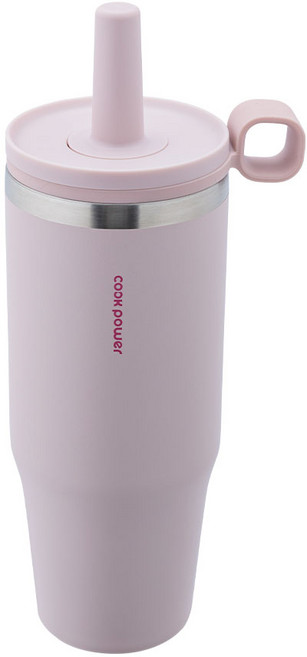 cook power 鍋寶 樂嚼系列 真空提環內陶瓷珍珠粗吸管杯, 1L, 1個, 玫瑰露