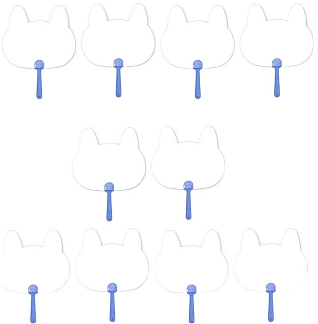 문구담 여름 투명 부채 만들기 재료 세트 캣 52번, 화이트, 10세트