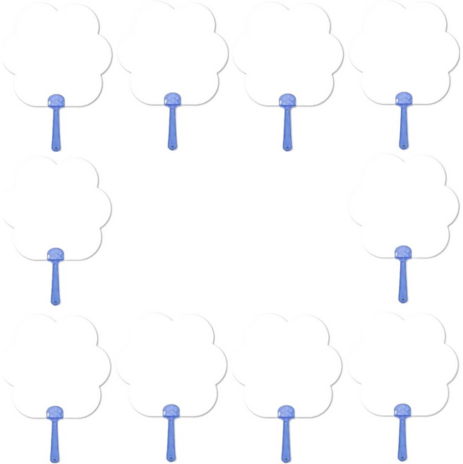 문구담 여름 투명 부채 만들기 재료 세트 일반형, 화이트, 10세트