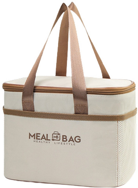 하우즈룸 보온 보냉 도시락 가방, 베이지, 1개
