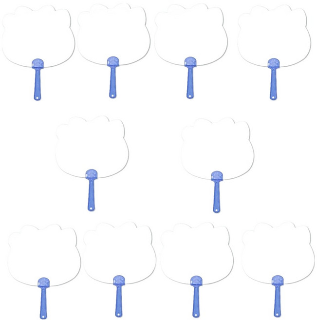 문구담 여름 투명 부채 만들기 재료 세트 Cat 66번, 화이트, 10세트