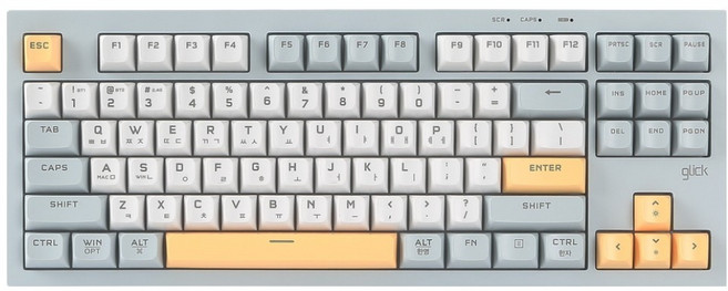 지클릭커 오피스프로 사일런스 M RGB 무소음 블루투스 87키 무선 텐키리스 키보드, Navy Blue, WK50, 제조사축