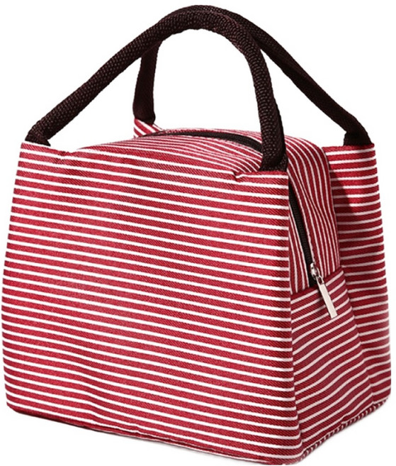 하우즈룸 미니 피크닉 스트라이프 보냉가방, 레드, 1개