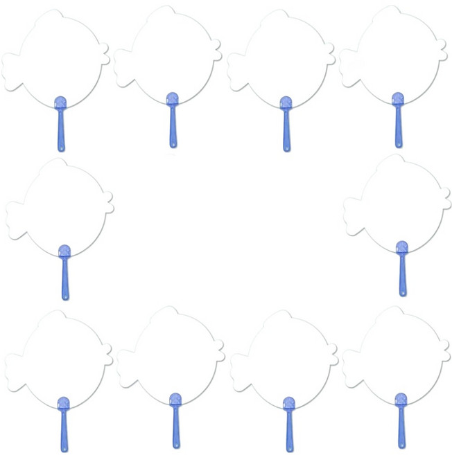 문구담 여름 투명 부채 만들기 재료 세트 물고기 71번, 화이트, 10세트