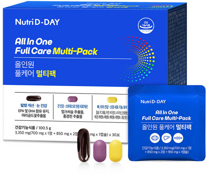 뉴트리디데이 올인원 풀케어 멀티팩 멀티비타민, 30회분, 1개