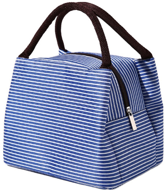 하우즈룸 미니 피크닉 스트라이프 보냉가방, 블루, 1개