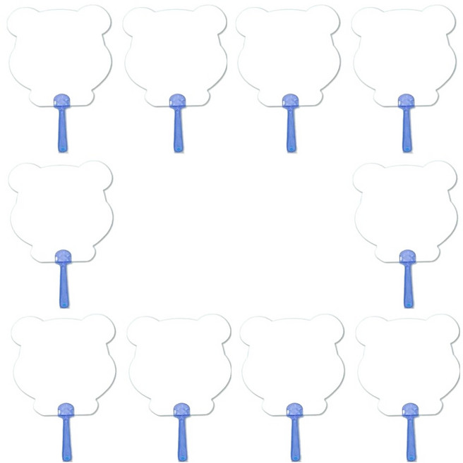 문구담 여름 투명 부채 만들기 재료 세트 베어 69번, 화이트, 10세트
