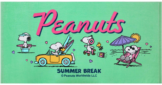 송월타월 스누피 썸머브레이크50 비치타월 50 x 100 cm, 1개, 그린