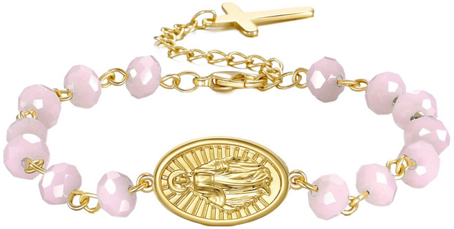 리빙포켓 십자가 천주교 묵주 팔찌, T69, 1개