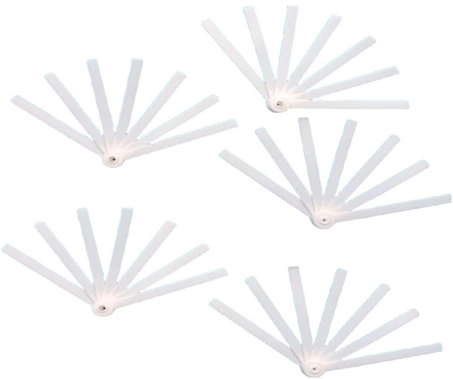 문구담 여름 투명 7겹 부채 손잡이 만들기 재료, 화이트, 5개