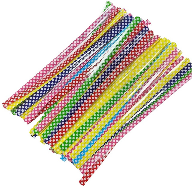 코히모 컬러 땡땡이 도트무늬 막대타이 6종 x 100p 세트 5W0401 10cm, 1세트, 혼합색상