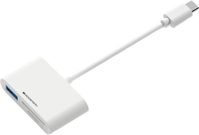 구스페리 C타입 3in1 USB MSD SD 카드리더기, 화이트, 1개