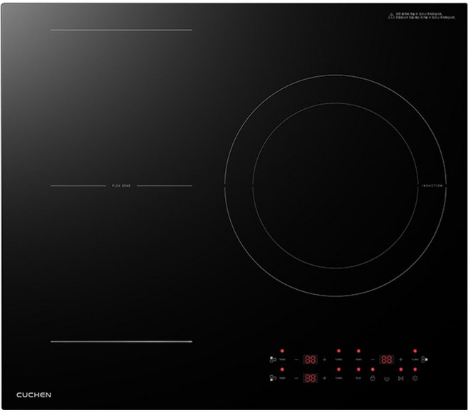 쿠첸 IH BLACK 3400 대화구 인덕션 3구 블랙 방문설치, CIR-PB330TOB2, 빌트인