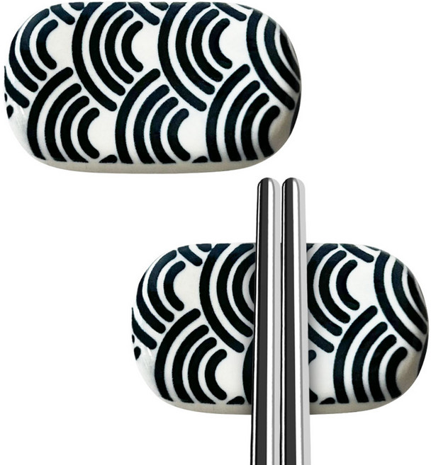 아루아 문양 도자기 젓가락 받침, 구름, 2개