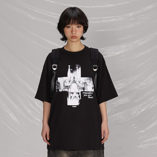 saintpain Future Cross 短袖T恤, 黑色