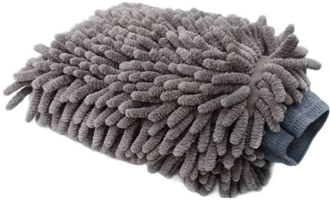GUNU 방수 극세사 세차 미트, 1개, 그레이