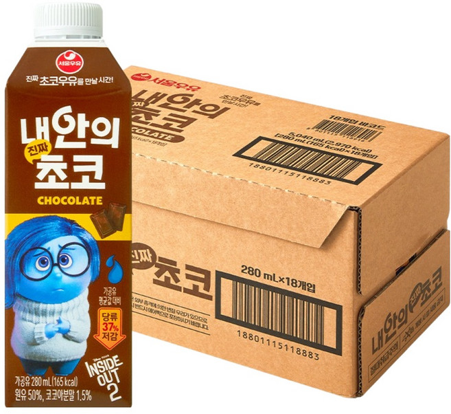 Seoul Milk 首爾牛奶 我心中的真正巧克力, 280ml, 18個