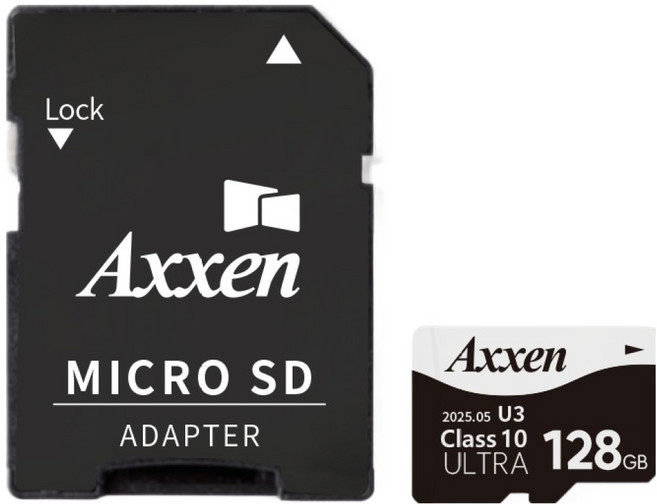 액센 초고속 U3 ULTRA 홈캠 블랙박스 메모리 Micro SD카드 + 어댑터 세트 MSD53, 1세트, 128GB