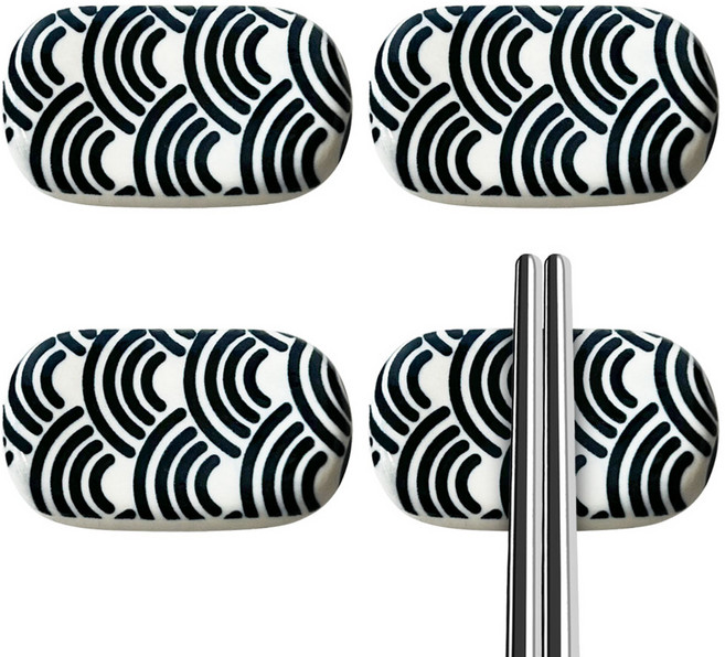 아루아 문양 도자기 젓가락 받침, 구름, 4개