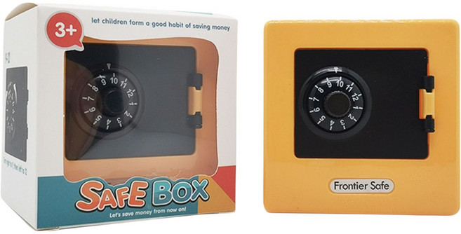 코레시스 비상금 미니 금고 9 x 9 x 8 cm, 옐로우, 1개