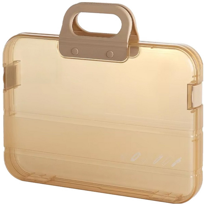 모하코 휴대용 플라스틱 파일 케이스 가방, 오트밀, 1개